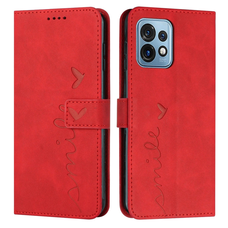 For Motorola Moto X40/X40 Pro/Edge+ 2023 Skin Feel Heart Embossed Leather Phone Case