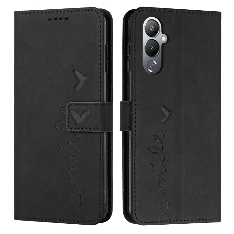 For Tecno Pova 4 Pro Skin Feel Heart Embossed Leather Phone Case