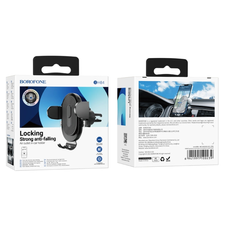 Borofone BH84 Car Air Outlet One-button Phone Holder(Black)