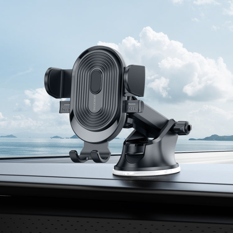 Borofone BH85 Car Center Console One-button Phone Bracket(Black)