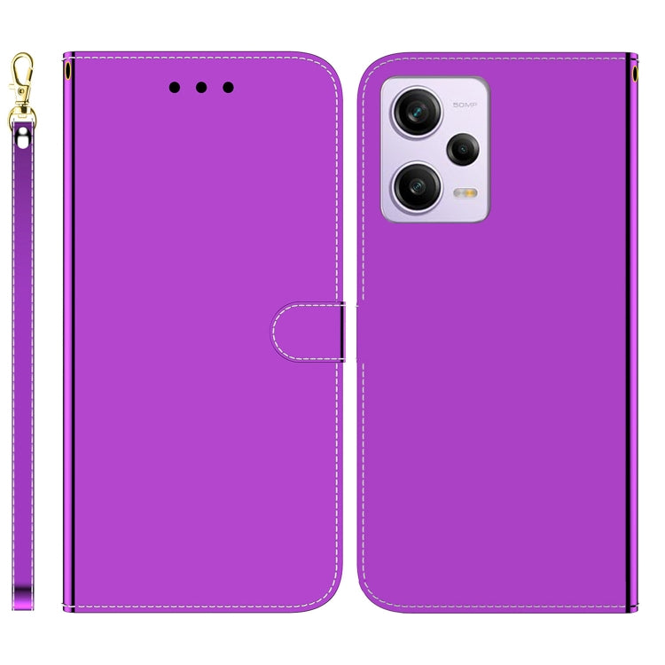 For Xiaomi Redmi Note 12 Pro 5G Imitated Mirror Surface Horizontal Flip Leather Phone Case