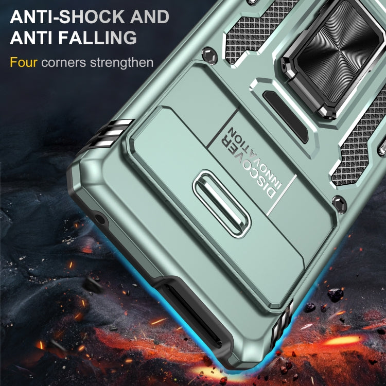 For Google Pixel 7a Armor PC + TPU Camera Shield Phone Case