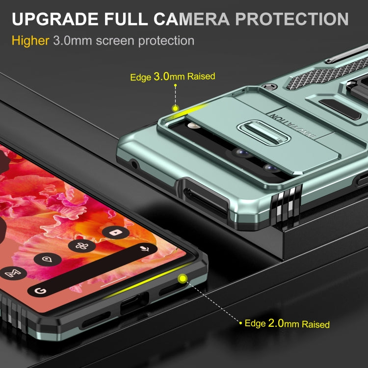 For Google Pixel 7a Armor PC + TPU Camera Shield Phone Case