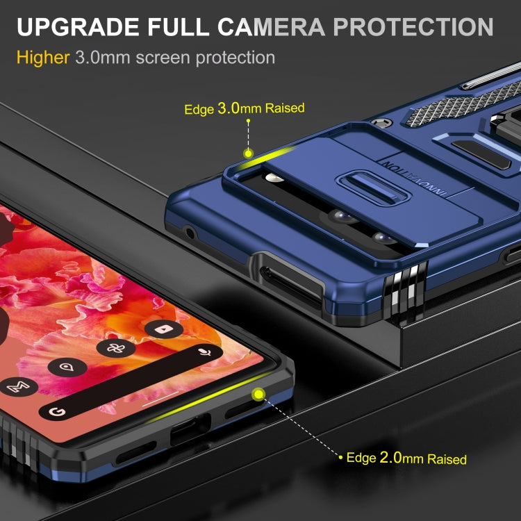 For Google Pixel 7a Armor PC + TPU Camera Shield Phone Case