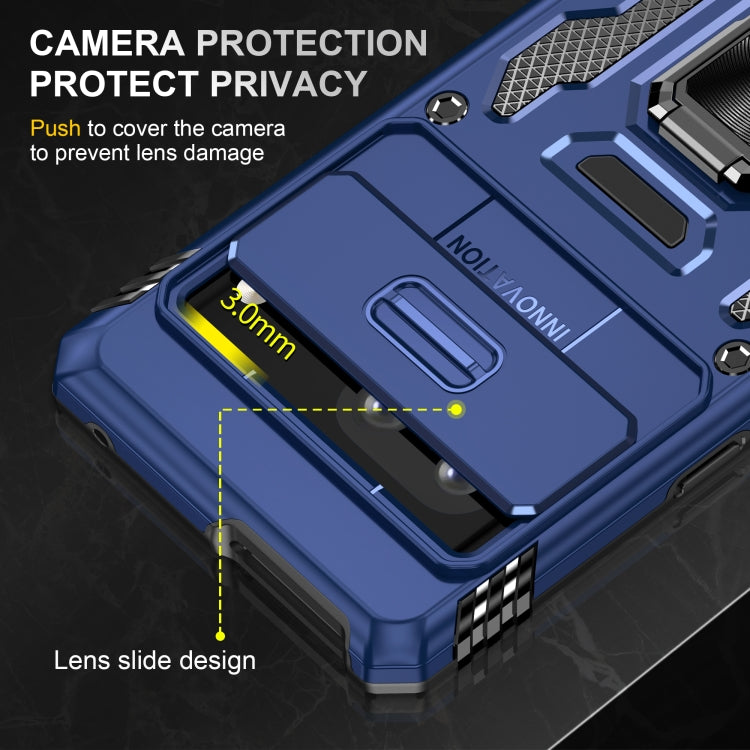 For Google Pixel 7a Armor PC + TPU Camera Shield Phone Case