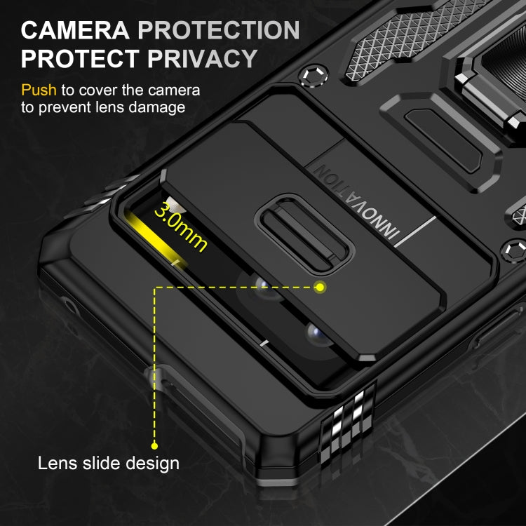 For Google Pixel 7a Armor PC + TPU Camera Shield Phone Case