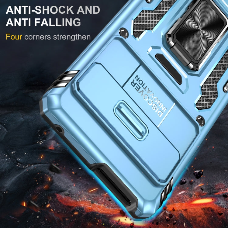 For Google Pixel 7a Armor PC + TPU Camera Shield Phone Case
