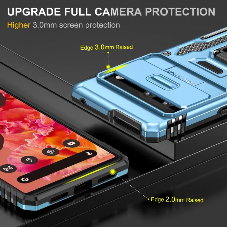 For Google Pixel 7a Armor PC + TPU Camera Shield Phone Case