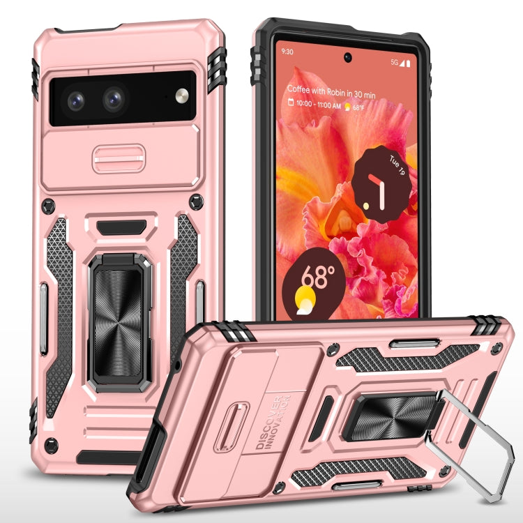 For Google Pixel 7a Armor PC + TPU Camera Shield Phone Case