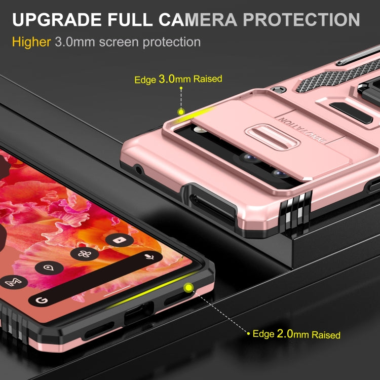 For Google Pixel 7a Armor PC + TPU Camera Shield Phone Case