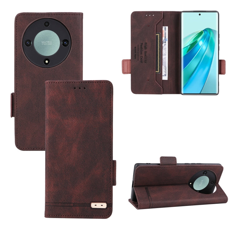 For Honor X9a 5G / Magic5 Lite Magnetic Clasp Flip Leather Phone Case