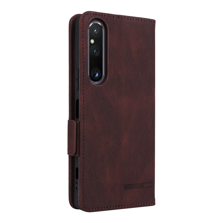 For Sony Xperia 1 V Magnetic Clasp Flip Leather Phone Case