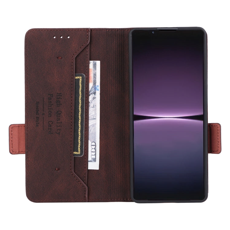 For Sony Xperia 1 V Magnetic Clasp Flip Leather Phone Case