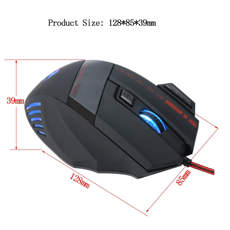HXSJ A907 7 Keys Colorful Luminous 7D Wired Gaming Mouse
