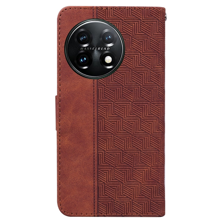 For OnePlus 11 Geometric Embossed Leather Phone Case