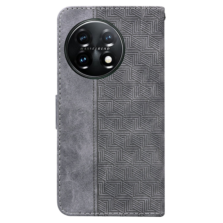 For OnePlus 11 Geometric Embossed Leather Phone Case