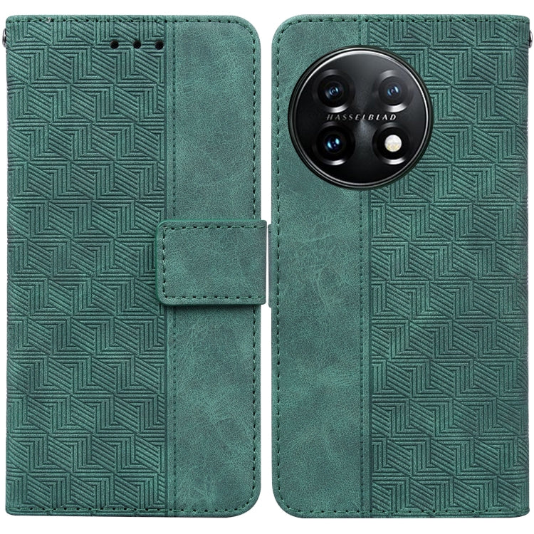 For OnePlus 11 Geometric Embossed Leather Phone Case