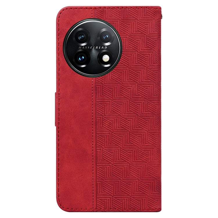 For OnePlus 11 Geometric Embossed Leather Phone Case