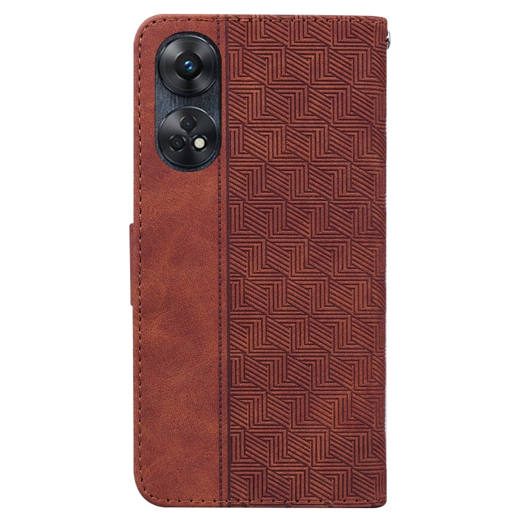 For OPPO Reno8 T 4G Geometric Embossed Leather Phone Case
