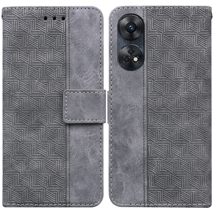 For OPPO Reno8 T 4G Geometric Embossed Leather Phone Case