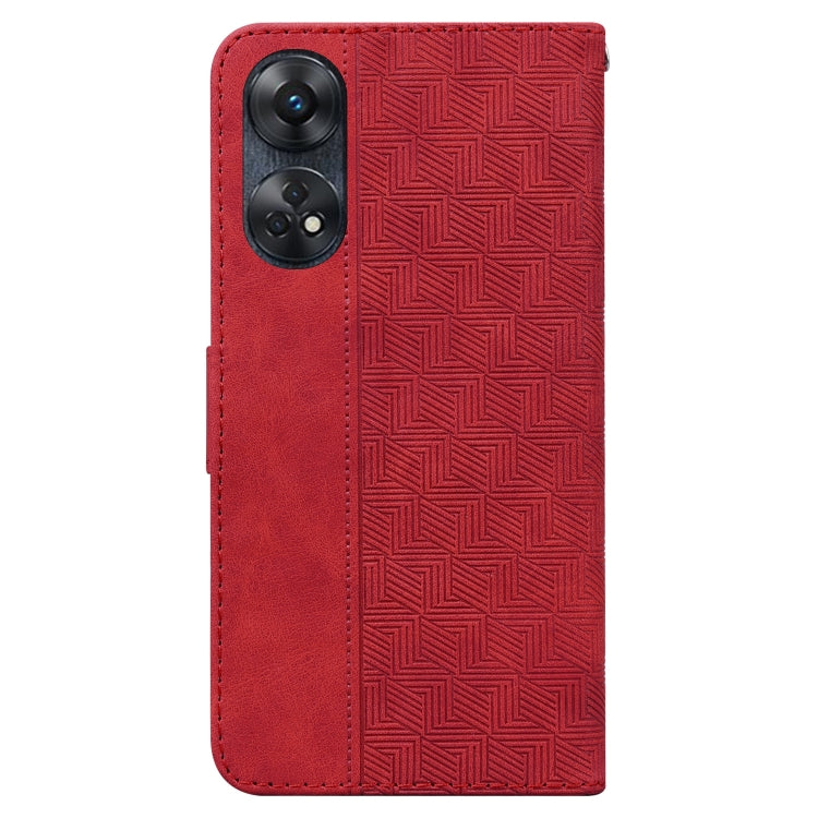 For OPPO Reno8 T 4G Geometric Embossed Leather Phone Case