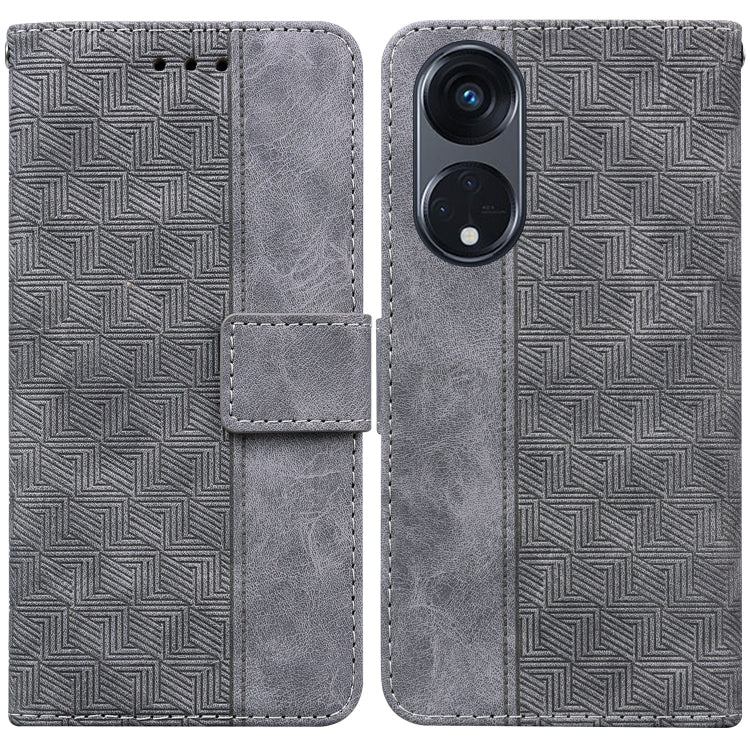 For OPPO Reno8 T 5G / A1 Pro 5G Geometric Embossed Leather Phone Case