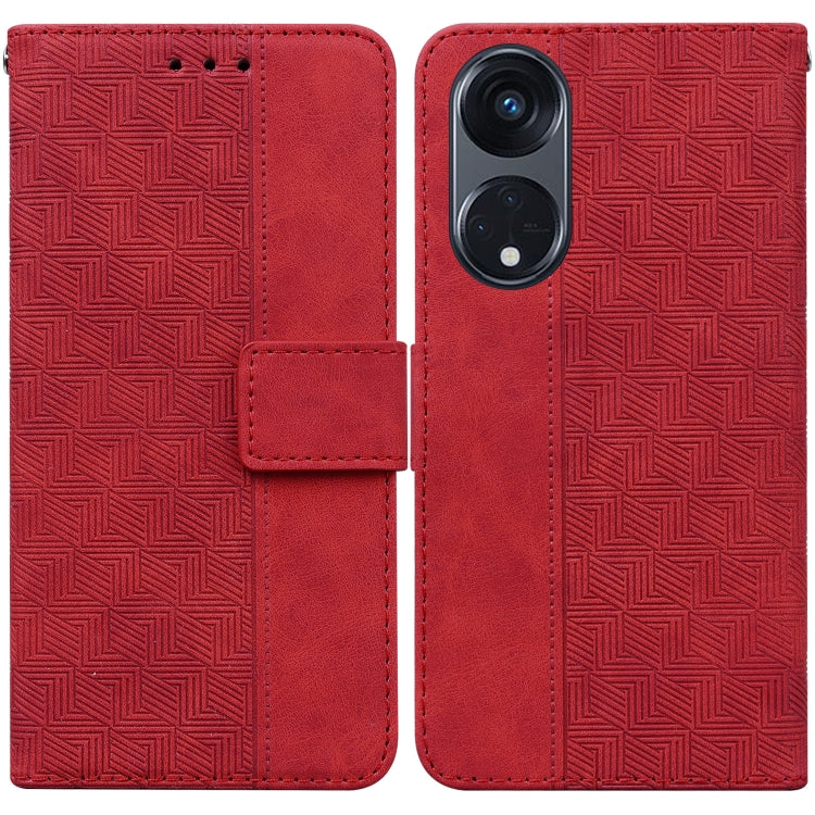 For OPPO Reno8 T 5G / A1 Pro 5G Geometric Embossed Leather Phone Case