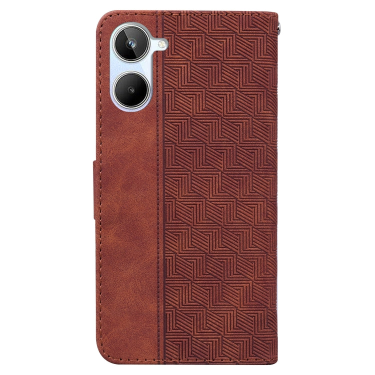 For Realme 10 4G Geometric Embossed Leather Phone Case