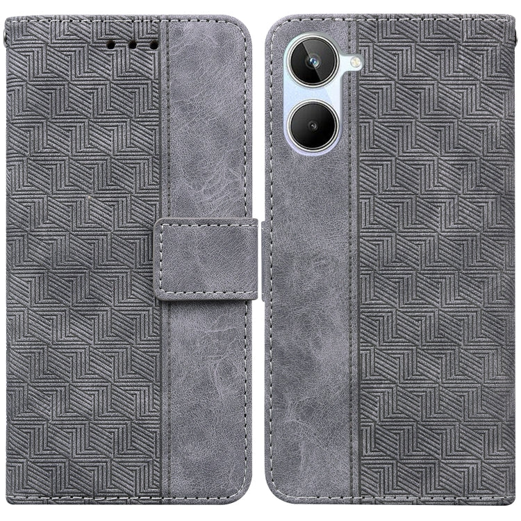 For Realme 10 4G Geometric Embossed Leather Phone Case