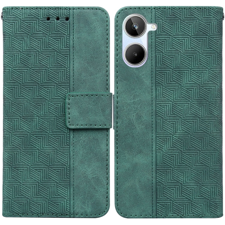 For Realme 10 4G Geometric Embossed Leather Phone Case
