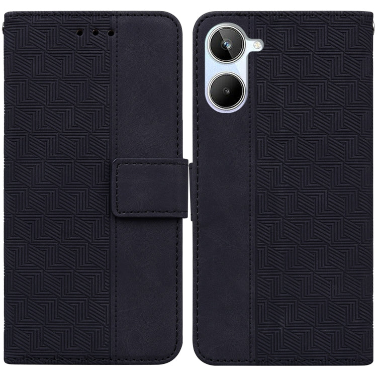 For Realme 10 4G Geometric Embossed Leather Phone Case
