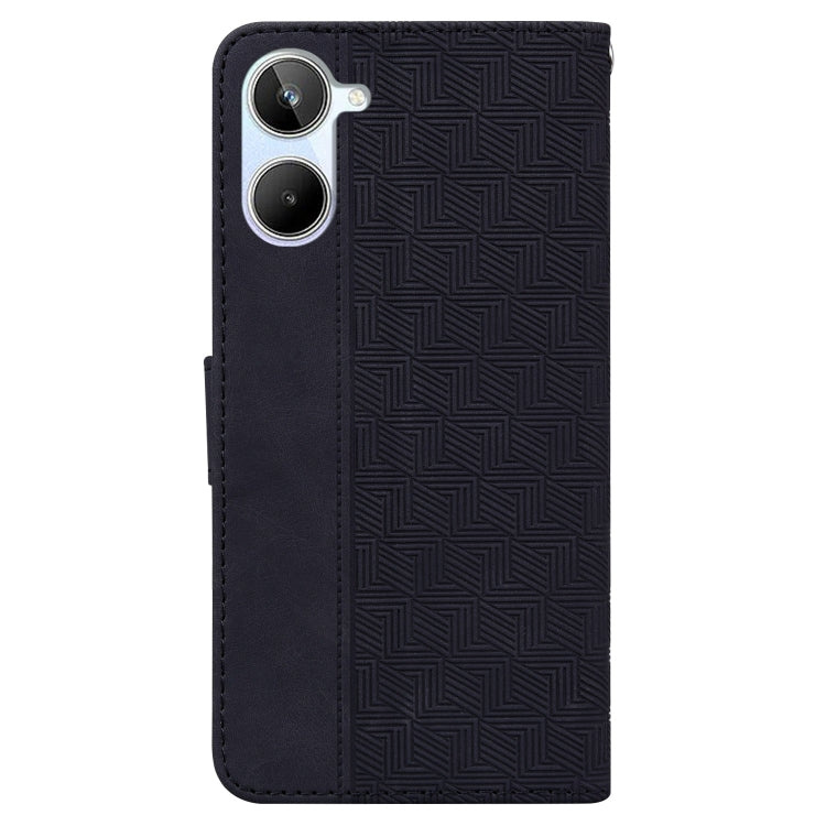 For Realme 10 4G Geometric Embossed Leather Phone Case