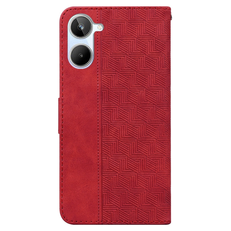 For Realme 10 4G Geometric Embossed Leather Phone Case