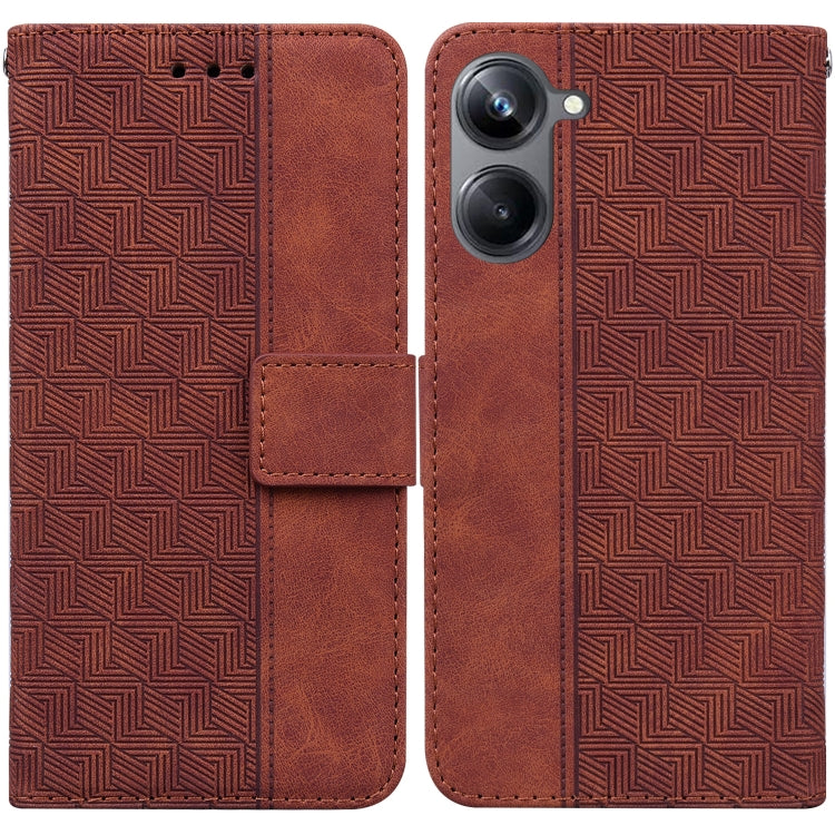 For Realme 10 Pro 5G Geometric Embossed Leather Phone Case