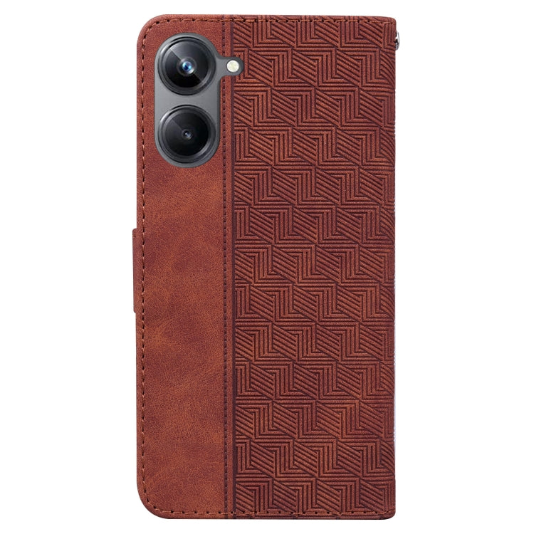 For Realme 10 Pro 5G Geometric Embossed Leather Phone Case