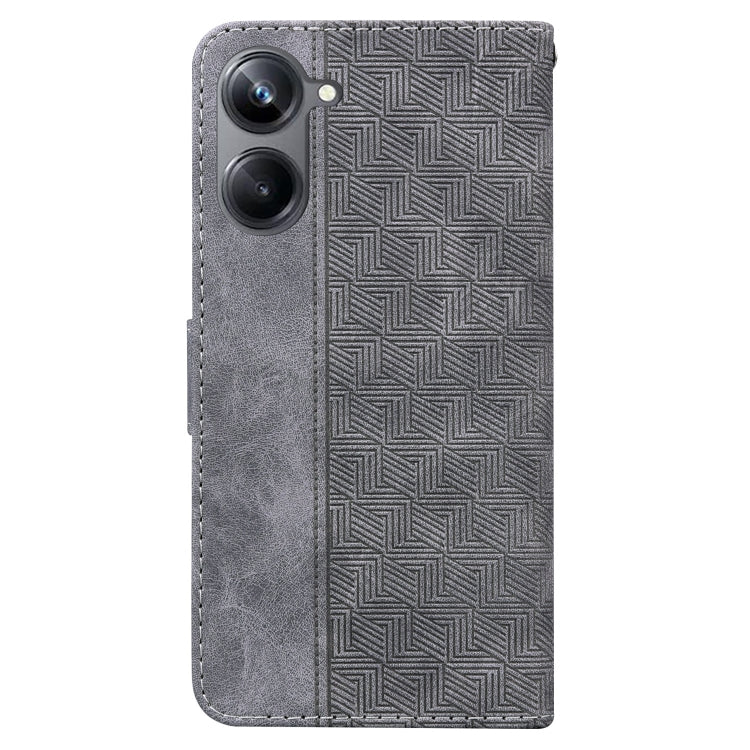 For Realme 10 Pro 5G Geometric Embossed Leather Phone Case