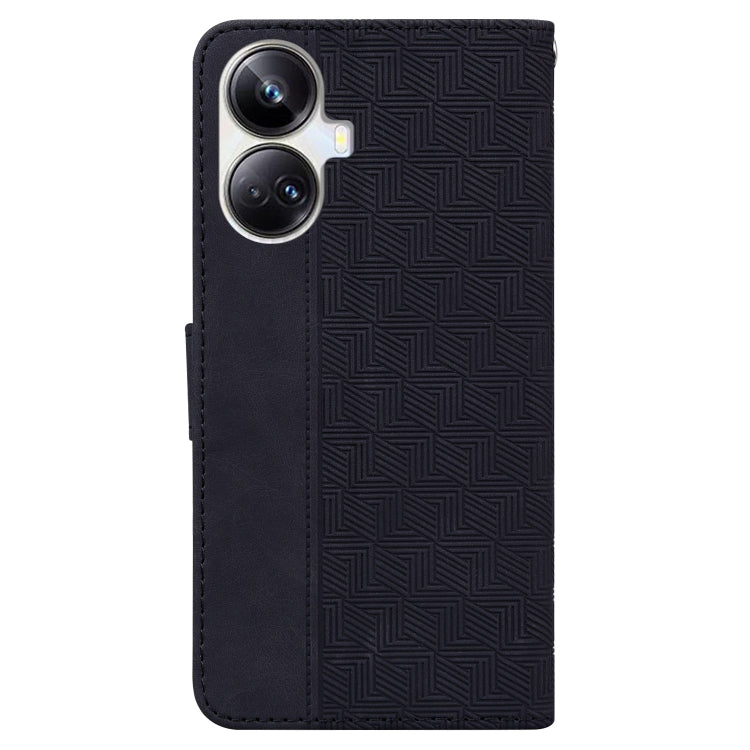 For Realme 10 Pro+ Geometric Embossed Leather Phone Case