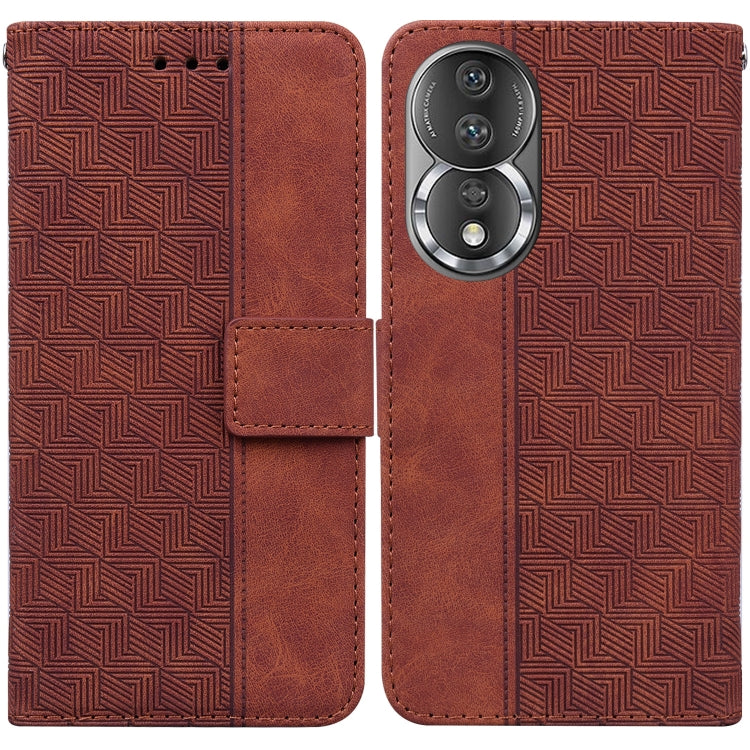 For Honor 80 Geometric Embossed Leather Phone Case