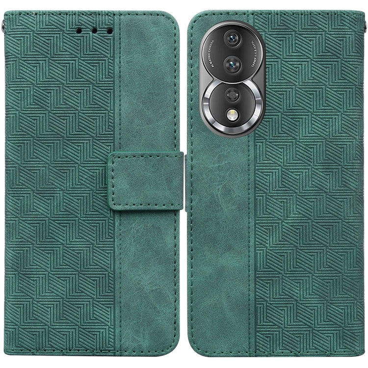 For Honor 80 Geometric Embossed Leather Phone Case