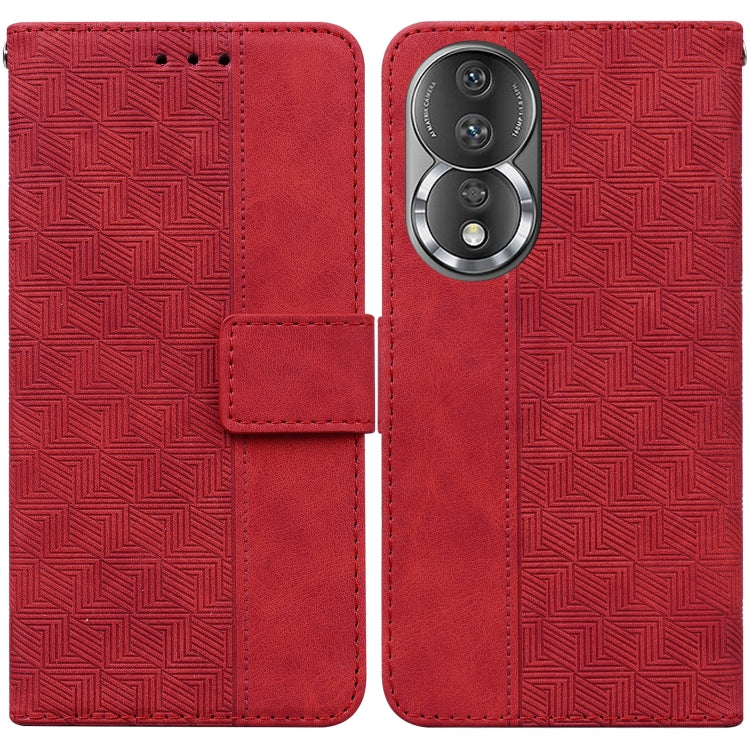 For Honor 80 Geometric Embossed Leather Phone Case