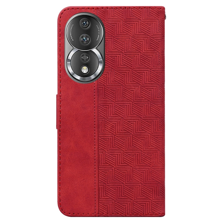 For Honor 80 Geometric Embossed Leather Phone Case