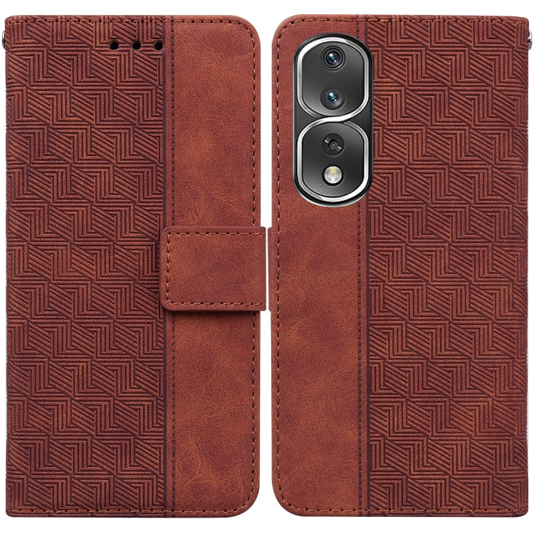For Honor 80 Pro Geometric Embossed Leather Phone Case