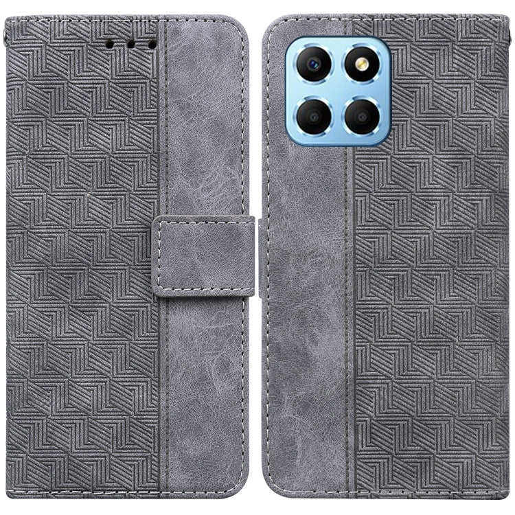For Honor X8 5G Geometric Embossed Leather Phone Case