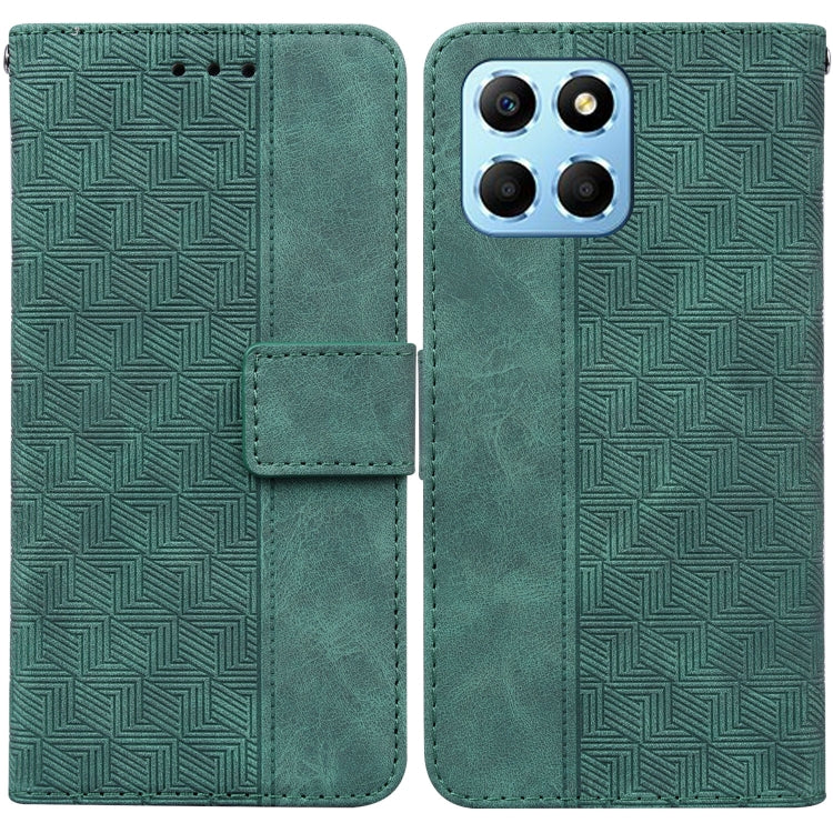 For Honor X8 5G Geometric Embossed Leather Phone Case