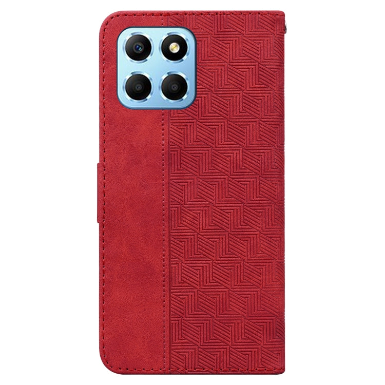 For Honor X8 5G Geometric Embossed Leather Phone Case