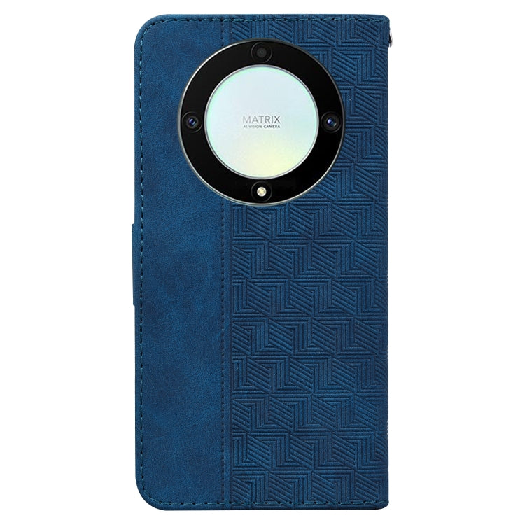 For Honor X9a Geometric Embossed Leather Phone Case