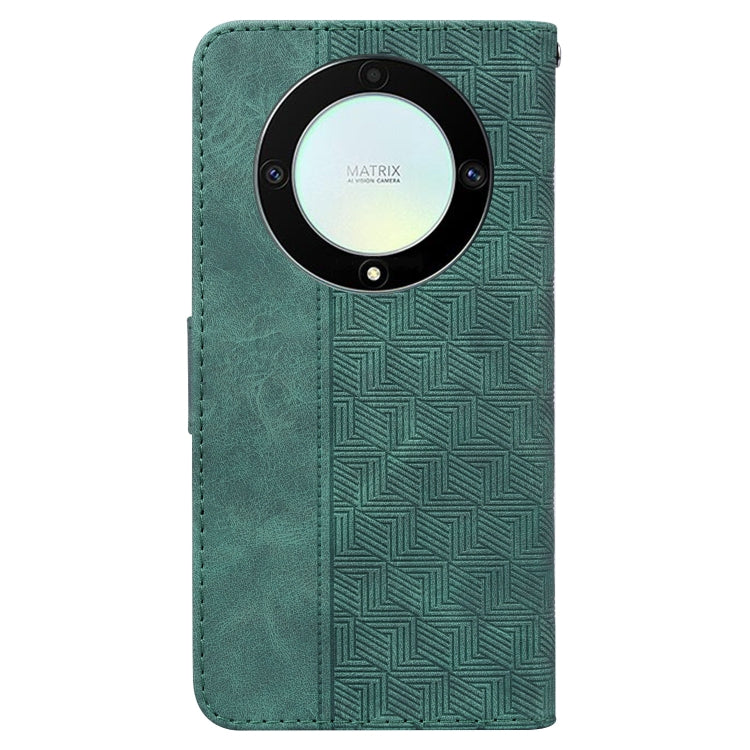 For Honor X9a Geometric Embossed Leather Phone Case