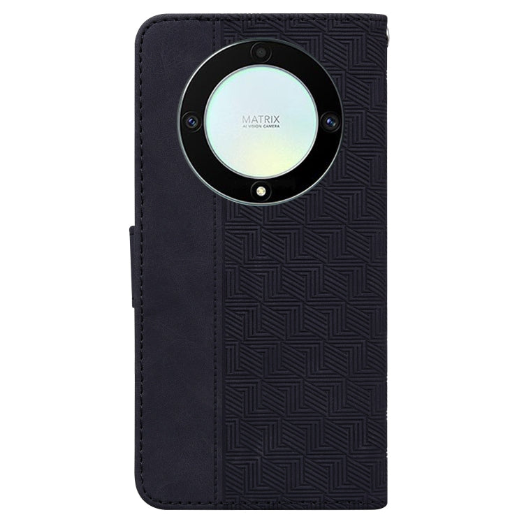 For Honor X9a Geometric Embossed Leather Phone Case