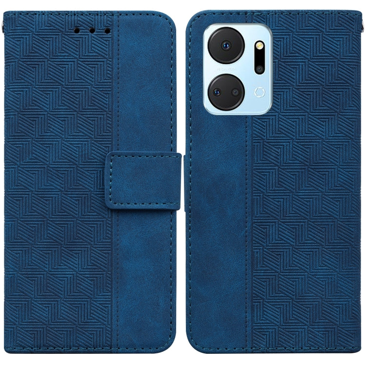 For Honor X7a Geometric Embossed Leather Phone Case