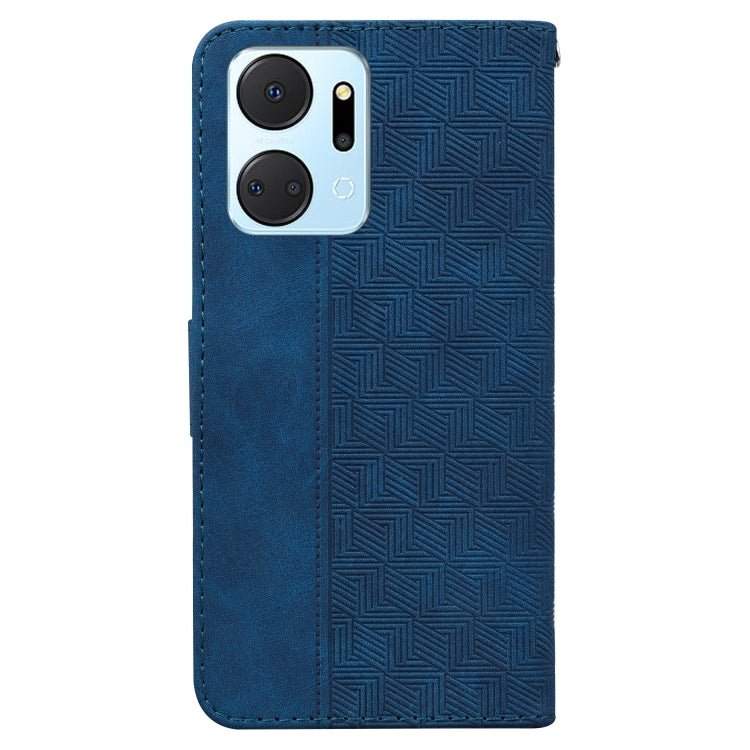 For Honor X7a Geometric Embossed Leather Phone Case